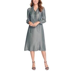 NWT $328 J.McLaughlin Equestrian Sereno Alley Darden Dress Silk‎ Twill Small